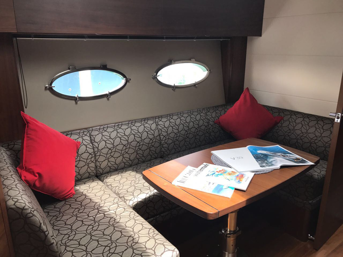 Princess V39 cockpit seating area